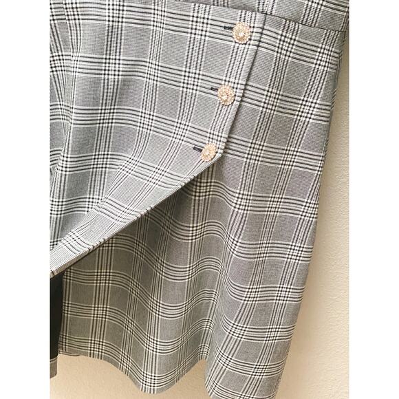 Zara Plaid Blazer Dress Jewel Buttons - Picture 6 of 6